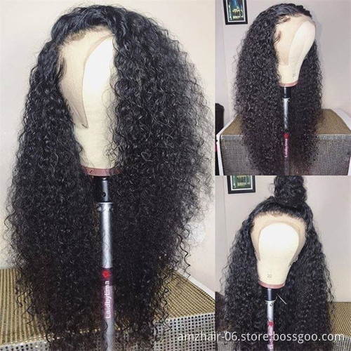 Afro Kinky Curly Hd Full Lace Front Virgin Human Hair Wig Cheap Raw Brazilian Hair Glueless Lace Frontal Wig For Women Vendor